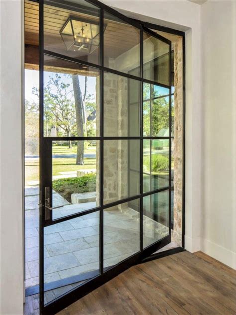 Modern Multi Pane Glass Pivot Door – Dynasty Iron Doors