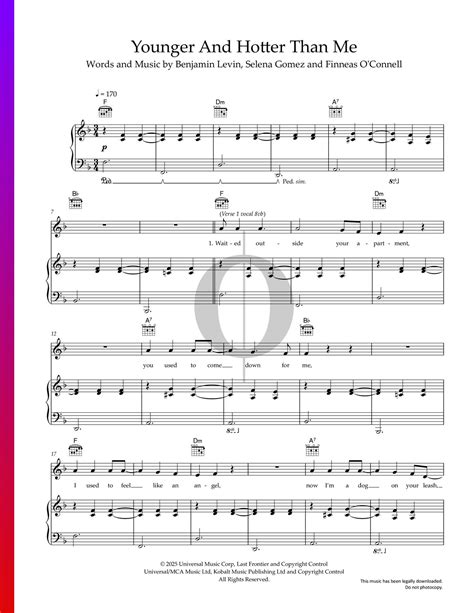 Younger And Hotter Than Me (Benny Blanco, Selena Gomez) Piano Sheet