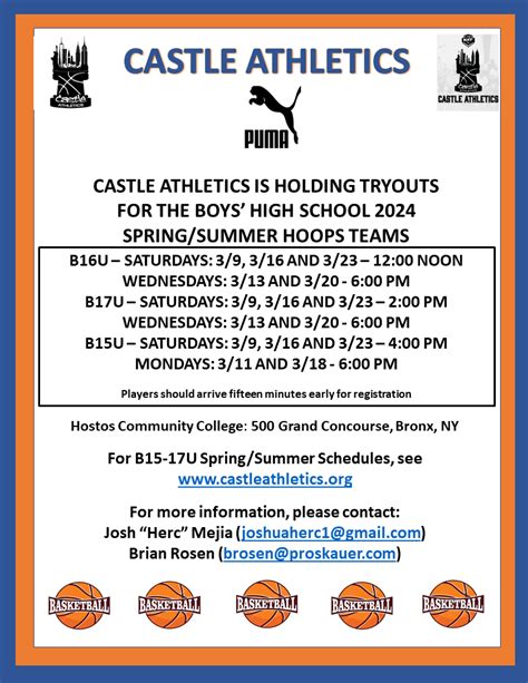 Castle Announces Schedule For High School Tryouts And The Girls Middle