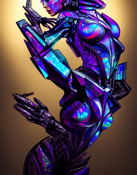 Beauty Woman Wrapped In Holograms Megatron Decepticon Stable