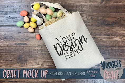 Easter Tote Bag Ii Craft Mock Up Psd And Jpeg