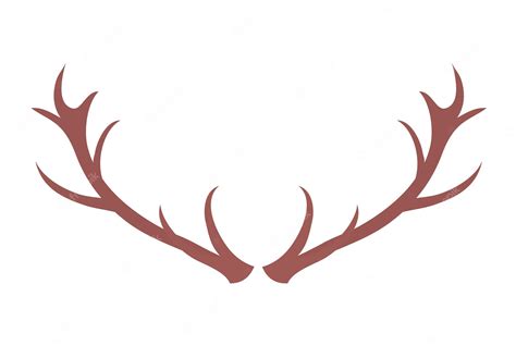 Premium Vector Red Deer Antlers Isolated On White Background