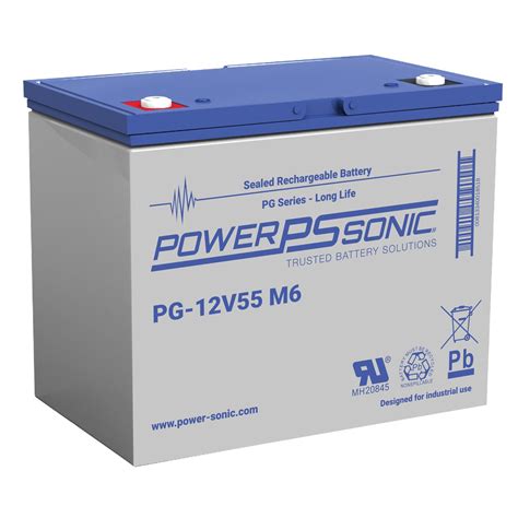 Power Sonic PS 12550 12 Volt 55 Ah Sealed Lead Acid Battery Insert