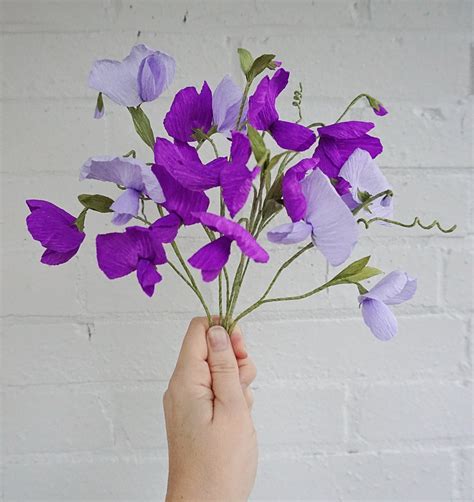 Sweet Pea Vine Handmade Crepe Paper Flowers Etsy