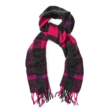 Burberry Cashmere Check Fringe Scarf Pink 1317405 Fashionphile