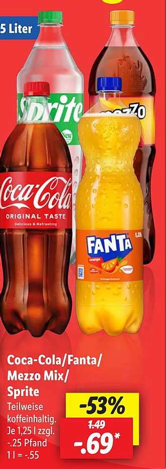 Coca Cola Fanta Sprite Oder Mezzo Mix Angebot Bei Lidl Prospekte De