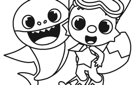 Pinkfong And Baby Shark Coloring Sheet Printable Shark Coloring Pages