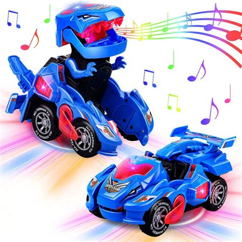 Transforming Dinosaur Car Toys With Led Light Music Automatic