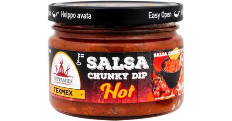 Poppamies Texmex Salsa Chunky Dip Hot Salsakastike G S Kaupat Ruoan Verkkokauppa