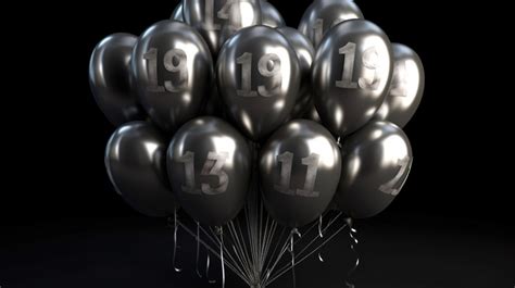 Balloon Number Many Black And Silver Balloons With The Numbers 11 On ...