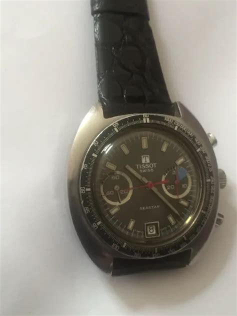 Rare Tissot Seastar Chronograph Vintage S Rare Grey Dial Valjoux