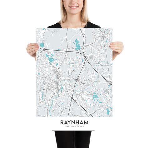 Modern City Map of Raynham, MA: Raynham Center, Raynham Hall, Raynham ...