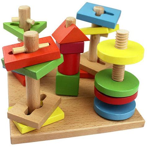 Children Wooden Toys Five Column Suit Colorful Building Blocks | Alex NLD