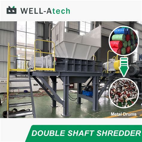 Organic Waste Double Shaft Shredding Machine Paper Plastic Drum