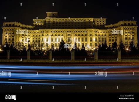 Palace of Parliament at night time, Bucharest, Romania Stock Photo - Alamy