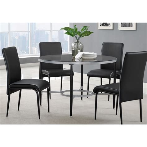 Shop Athena Black Metal Glass Round Dining Table Free Shipping Today Overstock 12384404