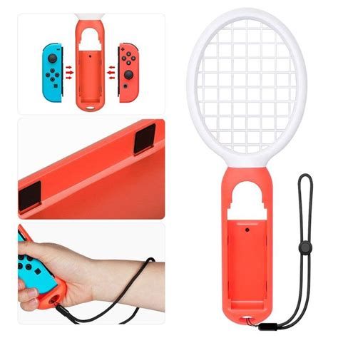 Tennis Racket With Wrist Straps For Switch Joy Con Compatible With