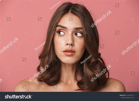 Portrait Closeup Elegant Shirtless Brunette Woman Stock Photo Shutterstock