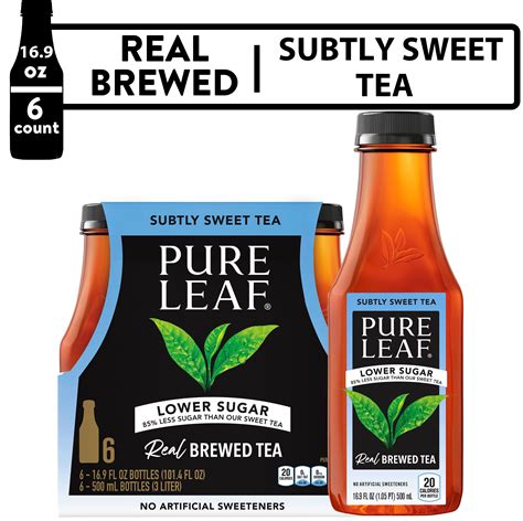 Pure Leaf Iced Tea Subtly Sweet Iced Tea Bottled Tea Drink 169 Fl Oz 6 Pack Bottles