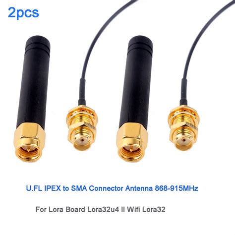 2pcs U.FL IPEX to SMA Connector Antenna 868MHz for Lora Board IOT ...