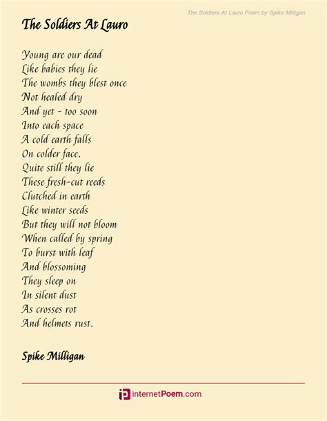 The Soldiers At Lauro Poem By Spike Milligan