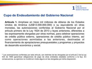 Proyecto De Ley Ampliaci N De Cupo De Endeudamiento Externo De La