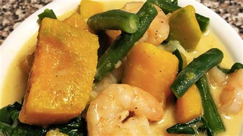 Shrimp Squash Green Beans In Coconut Milk Ginataang Hipon Kalabasa Sitaw Youtube