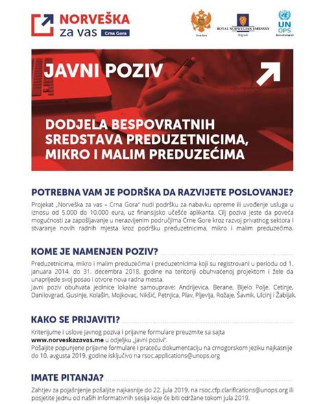 Poziv Na Info Sesiju Povodom Poziva Za Dodjelu Grantova Preduzetnicima