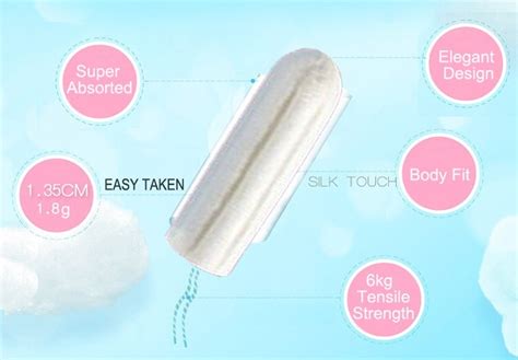 Feminine Disposable Women Period Organic Cotton Tampons With Plastic Applicator Manufacturers