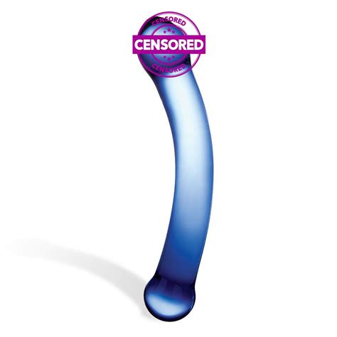 Фаллоимитатор Glas Синий изогнутый Curved G Spot Glass Dildo 16 см