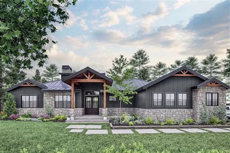 3-Bed Craftsman Ranch Home Plan with Home Office - 2229 Sq Ft ...