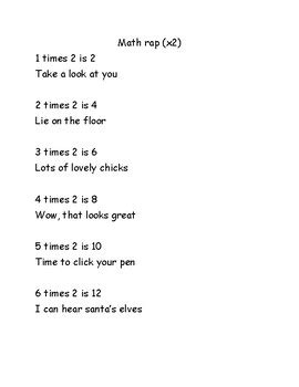 Maths Times Tables Rap x2, x4, x5, x6, x8, x10, x12 by Learning the lingo