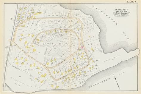 Dorchester Massachusetts 1889 Map Plate 7 Savin Hill Replica Or Genuine Original