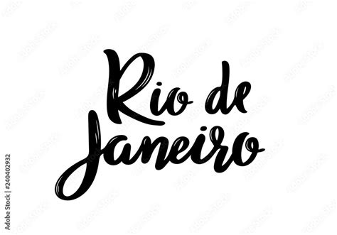 Rio De Janeiro Hand Drawn Lettering Name Of Brazil City Handwritten