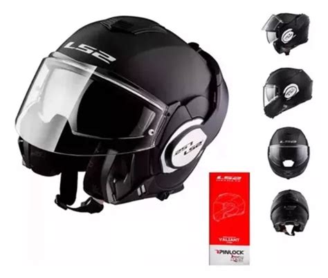 Capacete Ls2 Ff399 Valiant Monocolor Preto Fosco Articulado