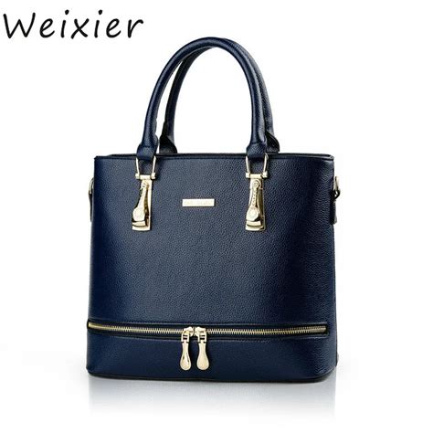 WEIXIER New Fashion Women Bag PU Leather Top Handle Handbag Fashion