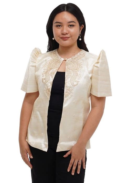 Mestiza Filipiniana Beige Full Bolero Philippine Made Etsy In 2022