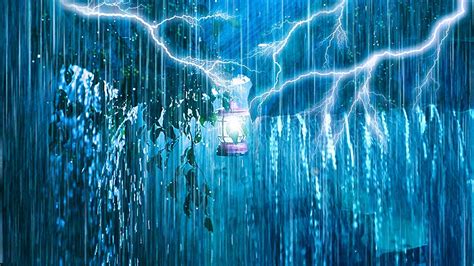 Beat Insomnia To Sleep Instantly With Heavy Rain Powerful Thunder