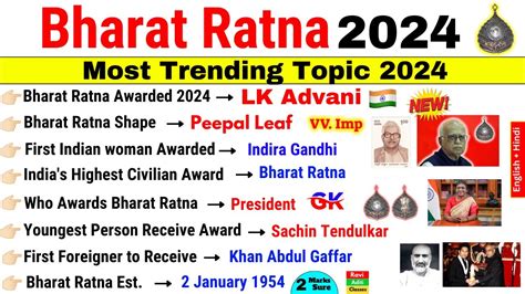 Bharat Ratna Award 2024 Bharat Ratna Gk Question Bharat Ratna