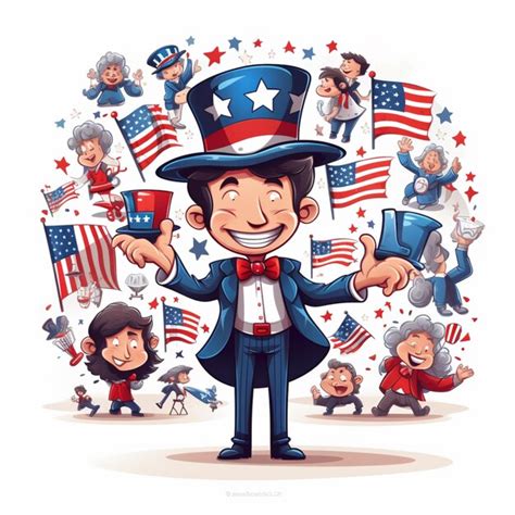 Premium Vector Patriotic Clipart Cartoon Vector