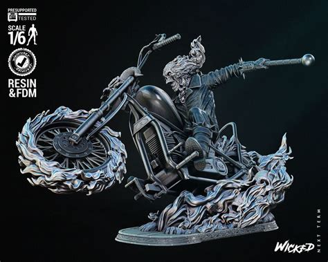 Wicked Marvel Johnny Blaze Ghost Rider Sculpture Tested And Ready For