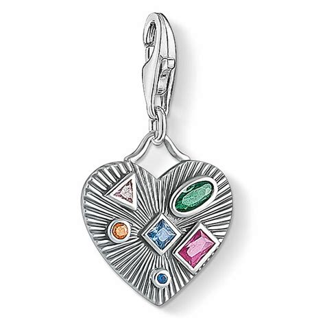 Thomas Sabo Anh Nger Heart Coloured Stones Charm Club Herz