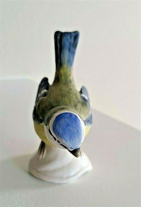 Vintage Goebel Blue Titmouse Bird Porcelain Figurine W Germany