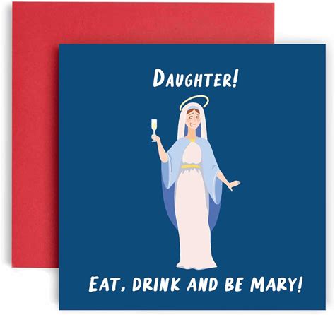 Huxters Christmas Cards For Women Eat And Be Mary Christmas Daughter