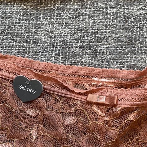 Rose Gold Laced Lingerie Set With Gold Detailing Depop