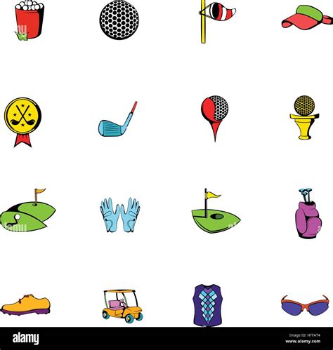 Golf Cartoon Icons Set Hi Res Stock Photography And Images Alamy