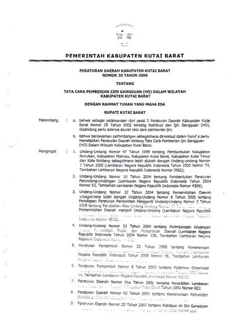 Pdf Peraturan Bkpm Go Id Ho Dalam Wilayah Kabupaten Kutai Barat