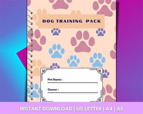 Dog Training Pack Dog Training Journal Tracking Chart Puppy Training ...