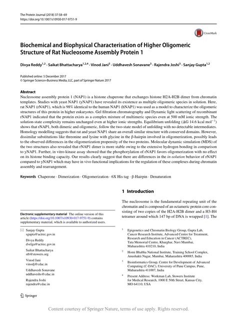 Biochemical And Biophysical Characterisation Of Higher Oligomeric