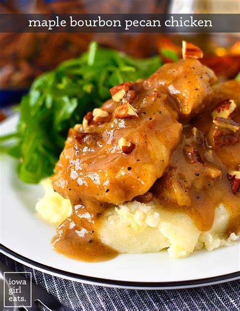 Maple Bourbon Pecan Chicken Iowa Girl Eats